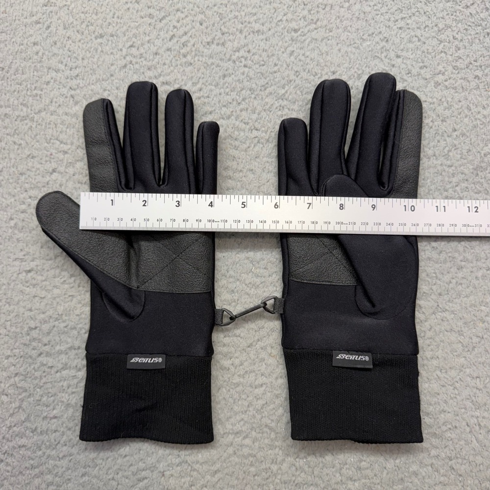 Seirus Men XL Black Leather All Weather Waterproof Windproof Fleece Lined Gloves - Picture 3 of 5